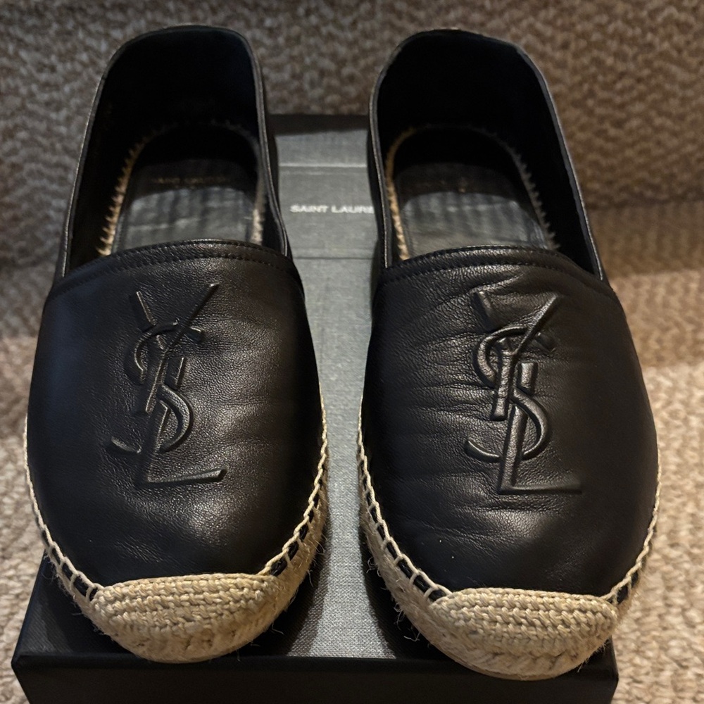 Saint Laurent Black Leather Loafers